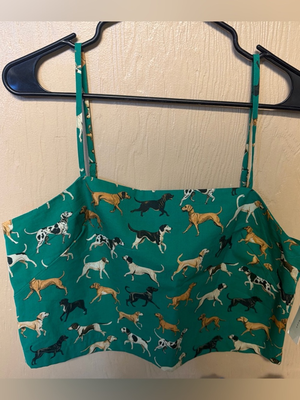 Maeve Emerald Green Dog-Print Tank Top